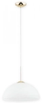Lampa wisząca z kopułowym szklanym kloszem 34cm i złotymi dodatkami Lemir O3135 W1 ZL Freja E27
