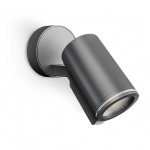 Zewnętrzna lampa ścienna kinkiet na elewację Steinel ST058630 Spot One Connect GU10 IP44 czujnik ruchu zmierzchu antracyt aplikacja