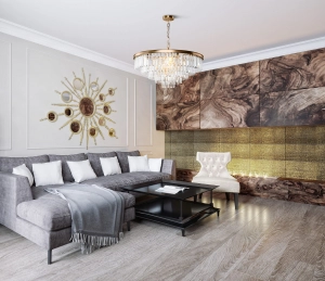 Lampa Wisząca Kryształowy Żyrandol Maytoni MOD085PL-12BS Revero 12xE14 70cm x 120cm mosiądz
