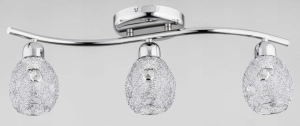 Lampa sufitowa na chromowanej listwie druciane klosze z ozdobnymi kryształkami Koszyczki Alfa 25313 3xE14 16cm x 56cm
