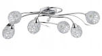 Lampa sufitowa chromowany stelaż i klosze z kryształami Alfa 20386 Orlean 6xE14 78cm
