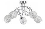 Lampa sufitowa chromowana z drucianymi srebrnymi kloszami Vera Alfa 17845 5xE14 31cm x 54cm