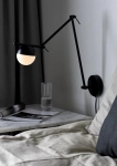 Lampa ścienna Kinkiet Regulowany Nordlux 2010971003 Contina G9 73cm x 37cm czarna klosz biały włącznik na kablu