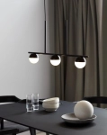 Lampa podłużna wisząca szklane kule Nordlux 2010953003 Contina 3xG9 41cm x 90cm czarny