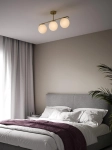 Lampa sufitowa żyrandol skandynawski Nordlux 2010583035 Grant 3 3xE14 69cm x 29cm Stelaż Mosiądz Klosze białe kule