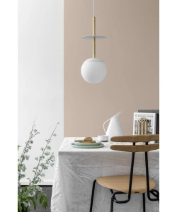 Lampa Wisząca UMMO PLA131P0 Plaat A E27 biały/mosiądz
