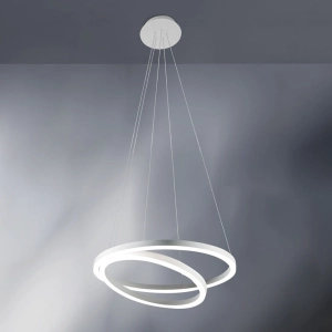 Biała nowoczesna lampa wisząca dwie obręcze Vivida International 0001.31 Hurricane LED 60W 3000K 60cm