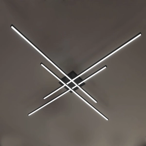 Czarna lampa sufitowa poprzecznie ułożone listwy Vivida International 0046.21.NE Hashtag LED 56W 3000K 119cm