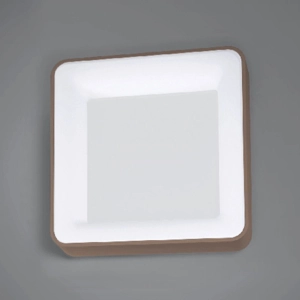 Beżowo piaskowy kwadratowy zaoblony plafon z białym spodem Vivida International 0044.21.SA Inner S LED 50W 3000K 60cm