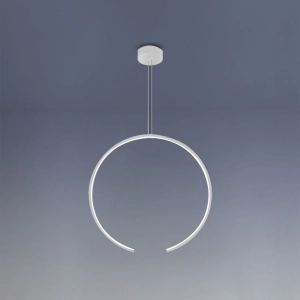 Biała lampa wisząca pionowy rozcięty okrąg Vivida International 0074.34 Olympic LED 30W 3000K 60cm