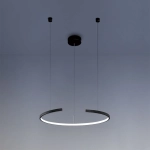Czarna lampa wisząca rozcięty okrąg 60cm na trzech linkach Vivida International 0074.33 WN Olympic LED 30W 3000-4000K