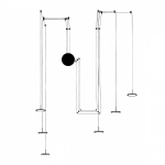 Nowoczesna techniczna lampa wisząca podwieszana z reflektorami Vivida International 0073.35.NE Mystery 60W 3000K kable 5m