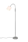 Lampa podłogowa na nodze srebrna na giętkim ramieniu mały biały abażur z włącznikiem RL R46331001 Tommy E14