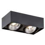 Czarna lampa sufitowa punktowa prostokąt 15x30cm Argon 1049 Rodos 2xES111