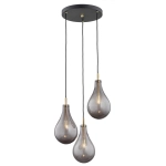 Lampa wisząca trzy dymne klosze w kształcie kropel Argon 6105 Oakland 3xG9