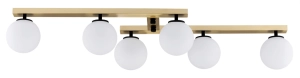 Lampa sufitowa szklane kule na mosiężnej listwie Argon 2544 Freemont 6xE14