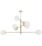Lampa wisząca szklane klosze kule opal na mosiężnym stelażu Argon 5043 Cameron 8xE27