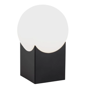 Lampa stołowa czarna podstawa i biała szklana kula Argon 4721 Austin E14 18cm x 12cm