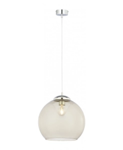 Chromowana lampa wisząca z dymnym kloszem kulą Jupiter 1832 Asti E27 29cm