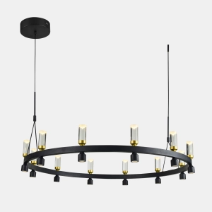 Lampa wisząca czarna obręcz Italux PND-83812-24 Almelo LED 50W 3000K 101cm czarny