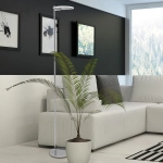 Srebrna prosta lampa podłogowa ledowa Steinhauer 2992ST Turound LED LED 40W 3000K 187cm