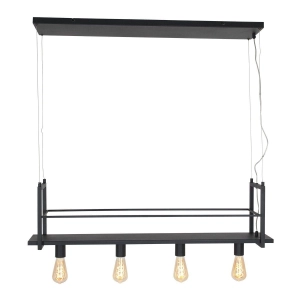 Czarna nowoczesna lampa wisząca żarówki pod półką Mexlite 2983ZW Buckley 4xE27 100cm