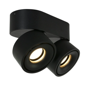Czarna nowoczesna lampa sufitowa plafon regulowane reflekory Mexlite 2674ZW Fez Black LED 2x8W 2700K 16,1cm