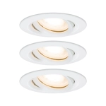 Oprawa do wbudowania NOVA PLUS LED DIM wychylna zestaw 3xGU10 7W 3x460lm 93mm 2700K IP65 230V biały mat Paulmann PL92898