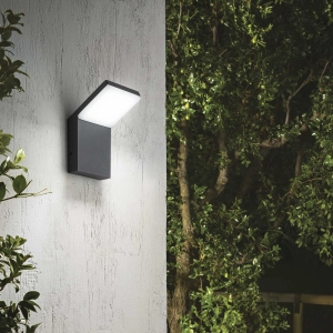 Antracytowa zewnętrzna lampa ścienna nowoczesny kinkiet elewacyjny Ideal Lux 246857 Style LED 9W 1050LM 3000K IP54 120stopni