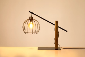 Lampa nocna loftowa metalowy kulisty abażur czarny orzech Britop 85034904 Mandarine 1xE27