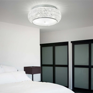 Kryształowy włoski plafon Ideal Lux 100784 Pasha 6xE14 40cm Chrom