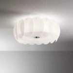 Biała lampa sufitowa szklane płatki na bazie okręgu Ideal Lux 093963 Ovalino 5xE27 40cm x 19cm
