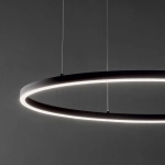 Czarna lampa wisząca obręcz światło w dół Ideal Lux 229508 Oracle Slim LED 55W 3000K 90cm