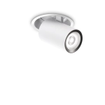 Biała lampa wpuszczana w sufit z wystającym reflektorem Ideal Lux 248165 Nova 12W 1000LM 3000K CRI90 38stopni 10cm x 11cm