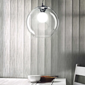Lampa wisząca transparentny szklany klosz kula z chromem Ideal Lux 052809 Nemo E27 30cm x 241cm
