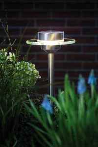 Lampa solarna zewnętrzna stojąca ogrodowa Paulmann 93764 Ufo 3000K IP44 55cm x 15cm stal nierdzewna