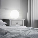 Lampa stołowa biała świecąca szklana kula Ideal Lux 009155 Mapa E27 20cm