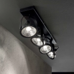 Czarna lampa sufitowa cztery regulowane reflektory Ideal Lux 200255 Glim 4xGU10 65cm żarówki w zestawie