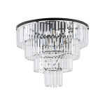 Kryształowy piętrowy żyrandol sufitowy na czarnej obręczy Nowodvorski 7630 Cristal L 12xE14 60cm x 71cm