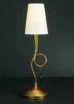 Lampa nocna abażur materiałowy na nieregularnej nodze złota Mantra 3545 Paola Gold E14 48cm