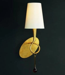 Lampa ścienna kinkiet nowoczesny ramię z abażurem złota Mantra 3548 Paola Gold E14 38cm