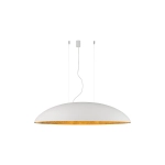 Szeroka kopułowa lampa wisząca z biało złotym kloszem Nowodvorski 7927 Canoe V 5xE27 117cm x 250cm