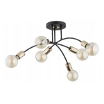 Uniwersalna metalowa lampa sufitowa łukowate ramiona i złote oprawki na żarówki Lanti Alfa 60817 6xE27 37cm x 55cm