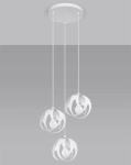 Biała lampa wisząca z trzema kloszami nad stół Sollux Lighting SL.1084 Tulos 3xE27 30cm
