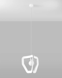 Biała lampa wisząca z stalową ramą Sollux Lighting SL.0929 Tres E27 33cm
