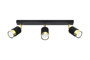 Nero 3 Plafon Sollux Lighting SL.1071 czarny/złoty