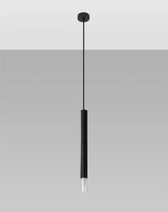 Czarna lampa wisząca smukła tuleja 4x50cm z szklanym kloszem Sollux Lighting SL.0960 Wezyr G9