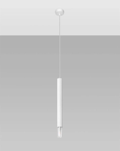 Biała lampa wisząca smukła tuleja 4x50cm z szklanym kloszem Sollux Lighting SL.0957 Wezyr G9