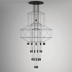 Długa czarna lampa wisząca Step Into Design XT100-43P Linea 43xG9 200cm x 90cm