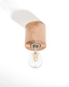 Drewniana lampa sufitowa walec Sollux Lighting SL.0672 Salgado E27